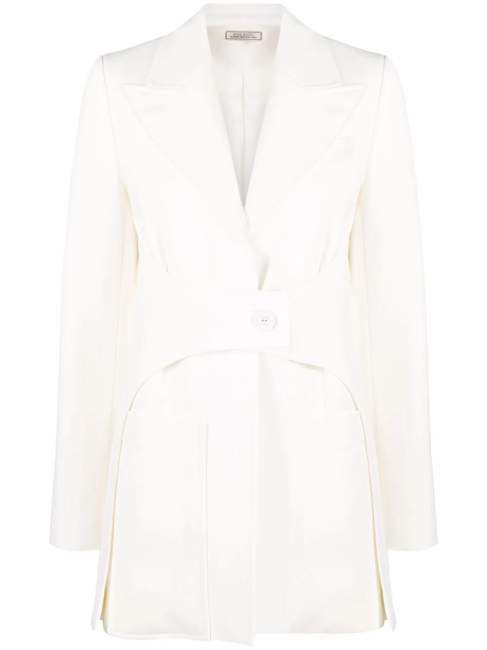 Nina Ricci Belted Oversized Blazer In Weiss | ModeSens