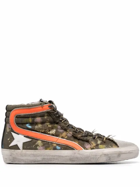 Golden Goose Slide paint-splatter high-top sneakers