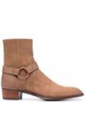 Saint Laurent Wyatt Harness ankle boots - Brown