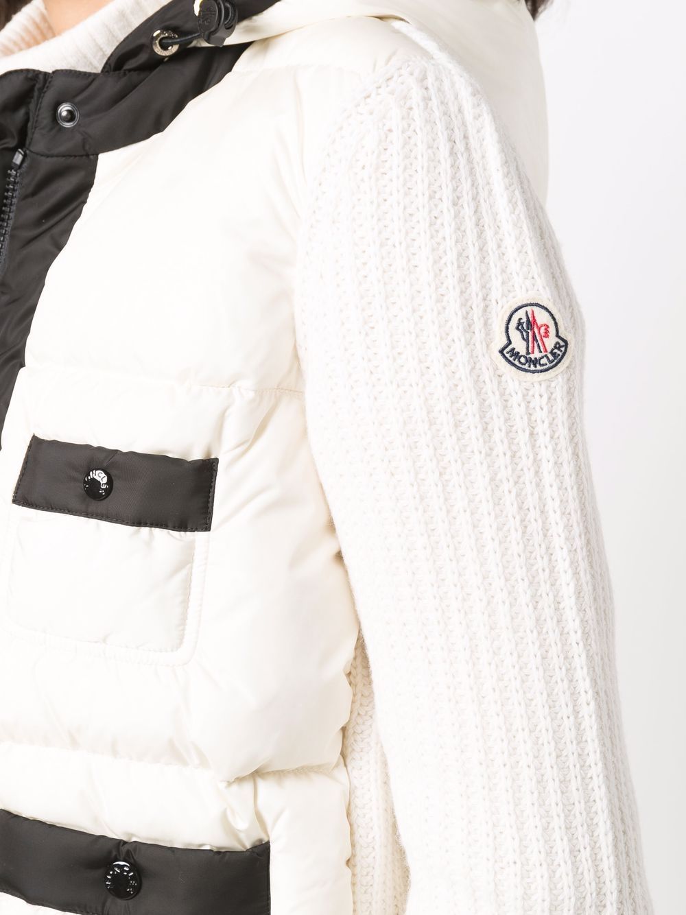 Moncler knitted-panels contrast-trim Padded Jacket - Farfetch