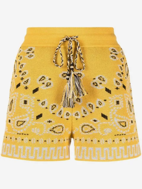 Alanui pique bandana-print shorts
