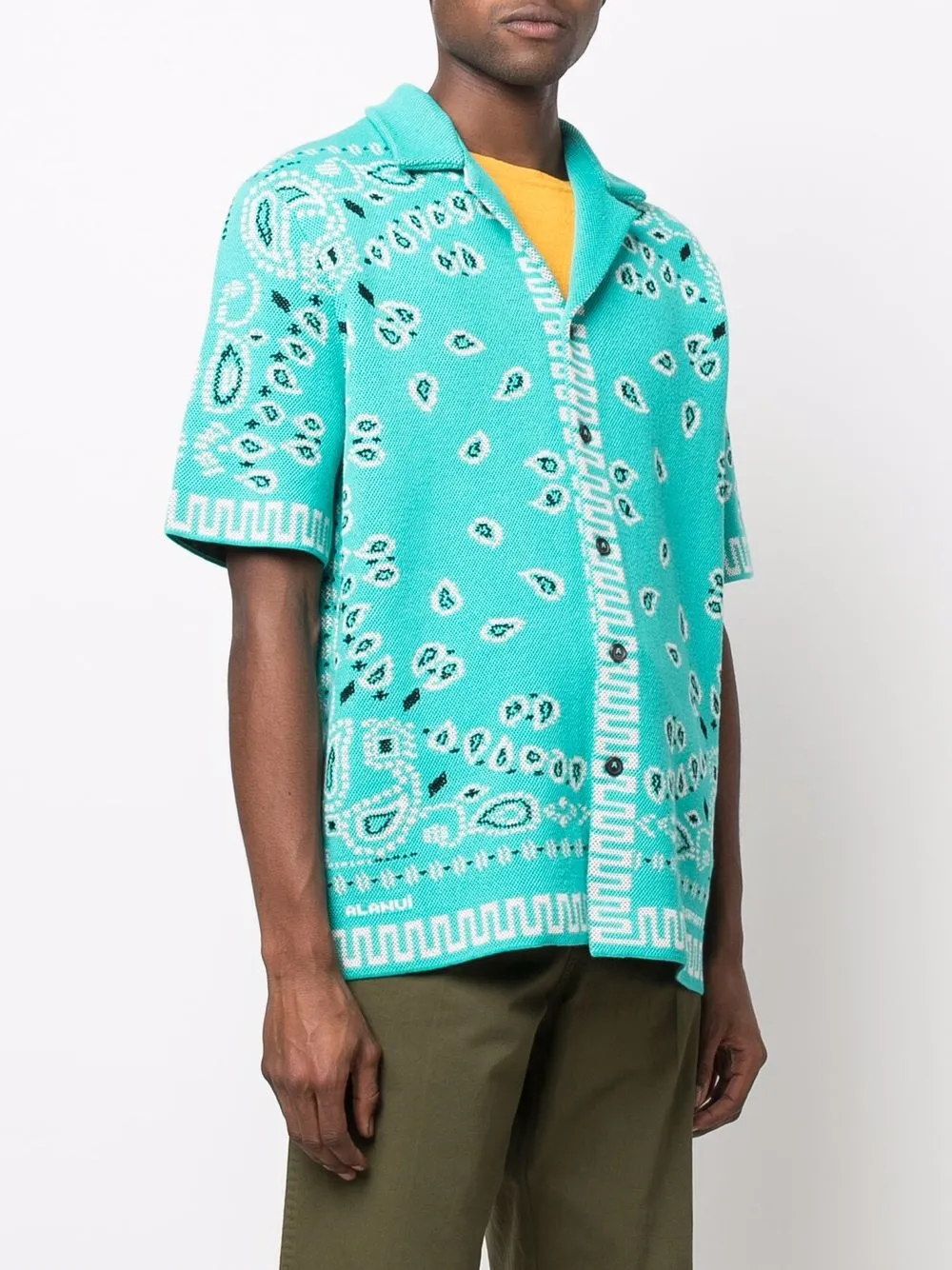 фото Alanui bandana-print piqué-cotton short sleeve shirt