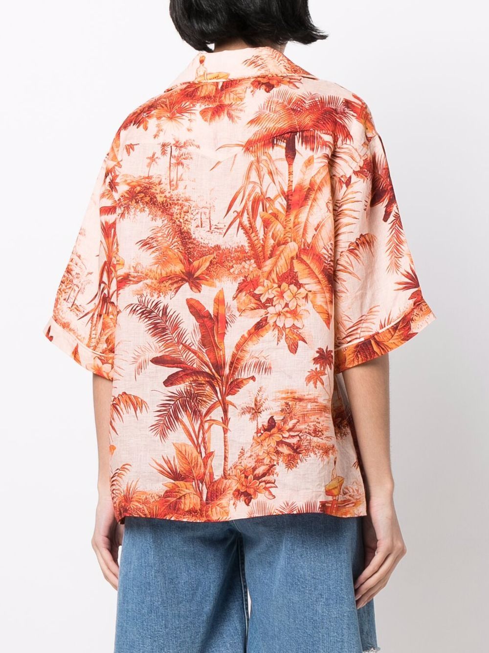 фото Alanui ho'okipa toile de jouy shirt rust orange