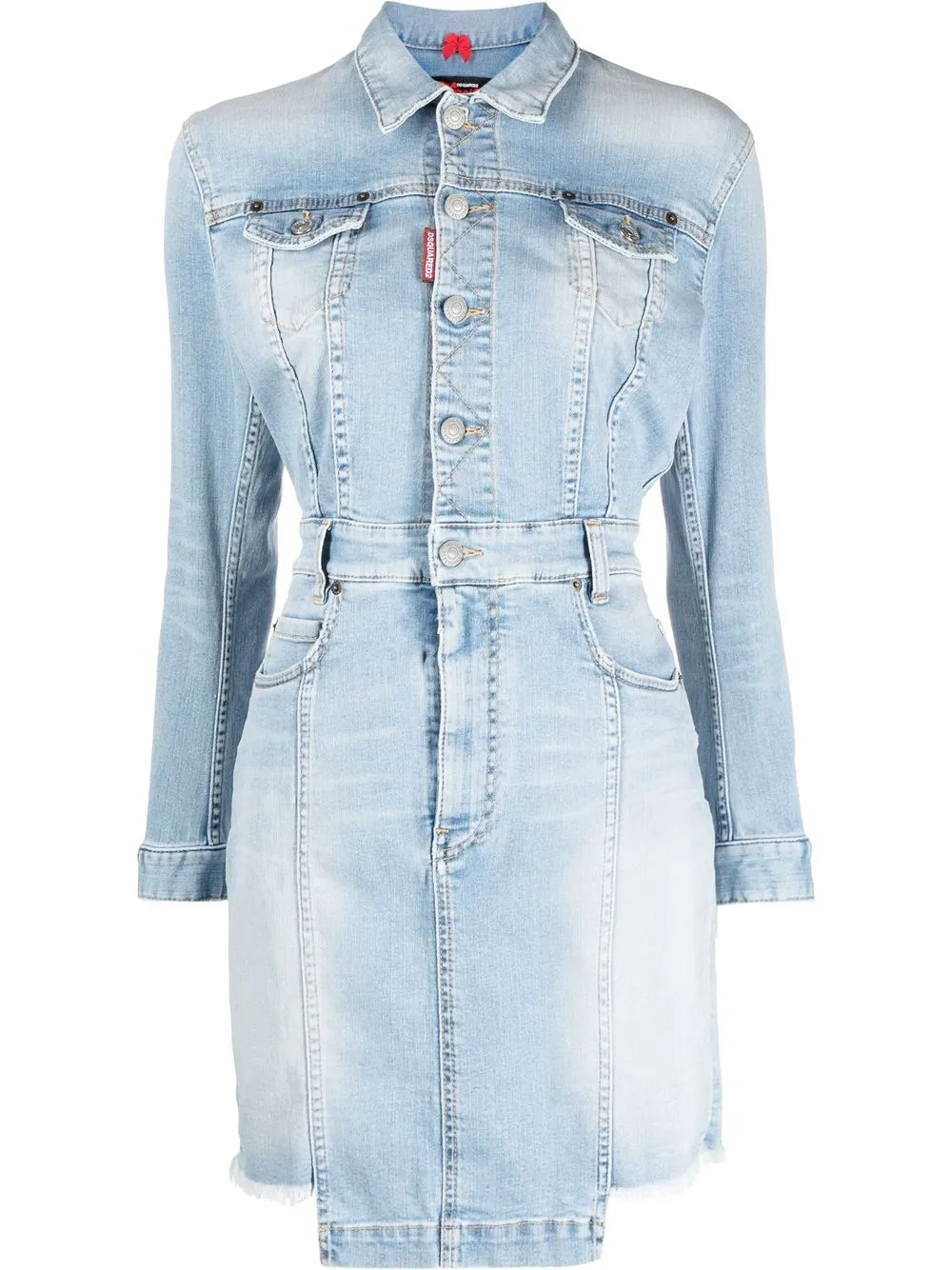 

Dsquared2 step-hem mini denim dress - Blue