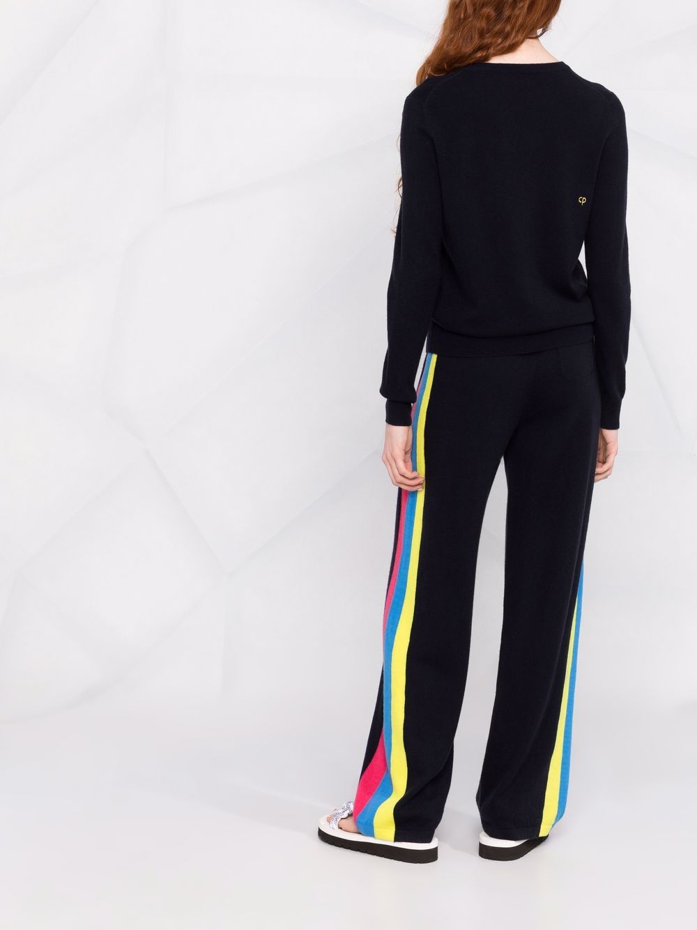 фото Chinti and parker sunbeam side-stripe wide-leg knitted trousers