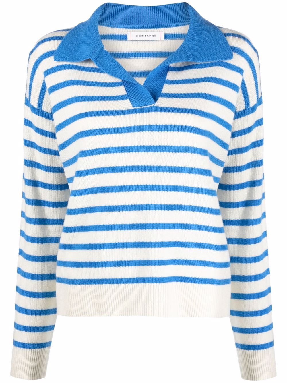 фото Chinti and parker spread-collar breton stripe jumper