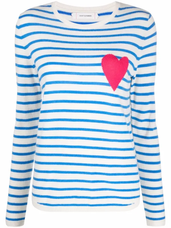 Parker Breton heart striped jumper 