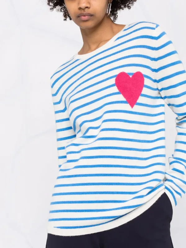 Parker Breton heart striped jumper 
