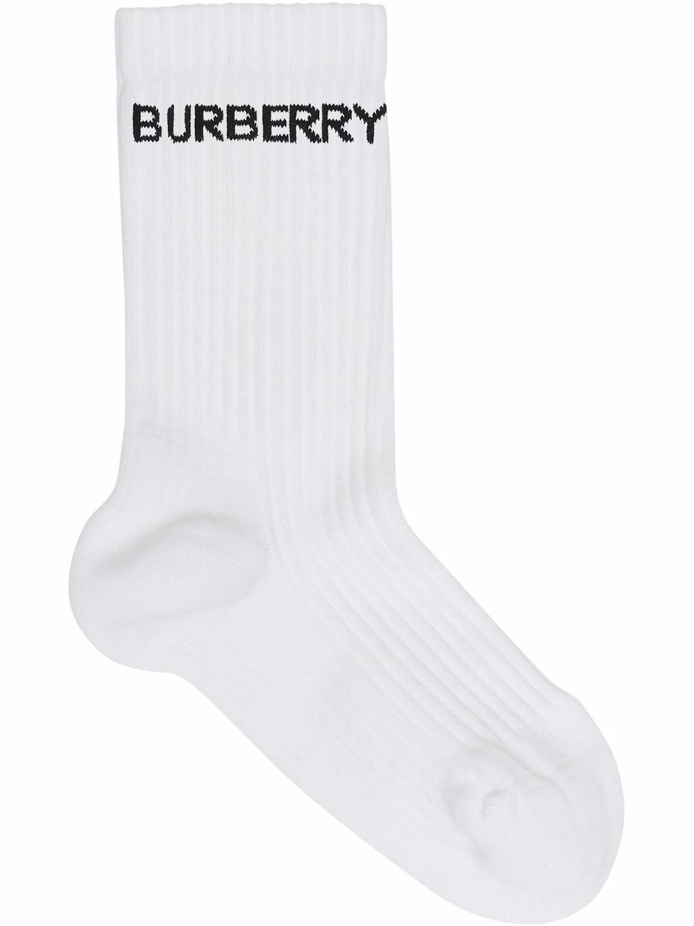 burberry chaussettes à logo en maille intarsia - blanc