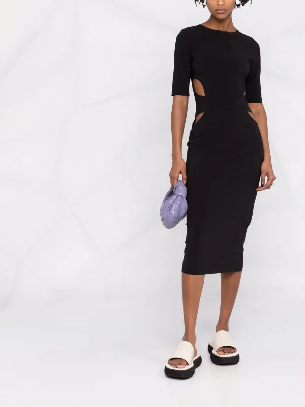 Nina Ricci Cut-Out Fitted Midi Dress - Black