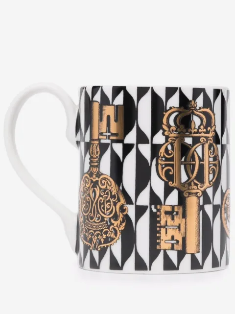 Fornasetti Caneca Chiavi com estampa