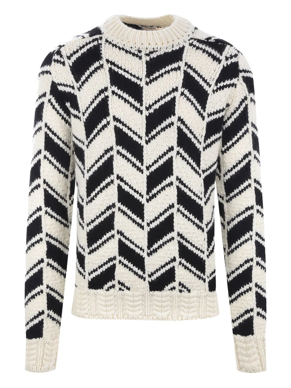 Saint Laurent 셰브런 패턴 스웨터 | 화이트 | Image 1