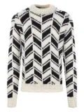 Saint Laurent chevron-pattern sweater - White