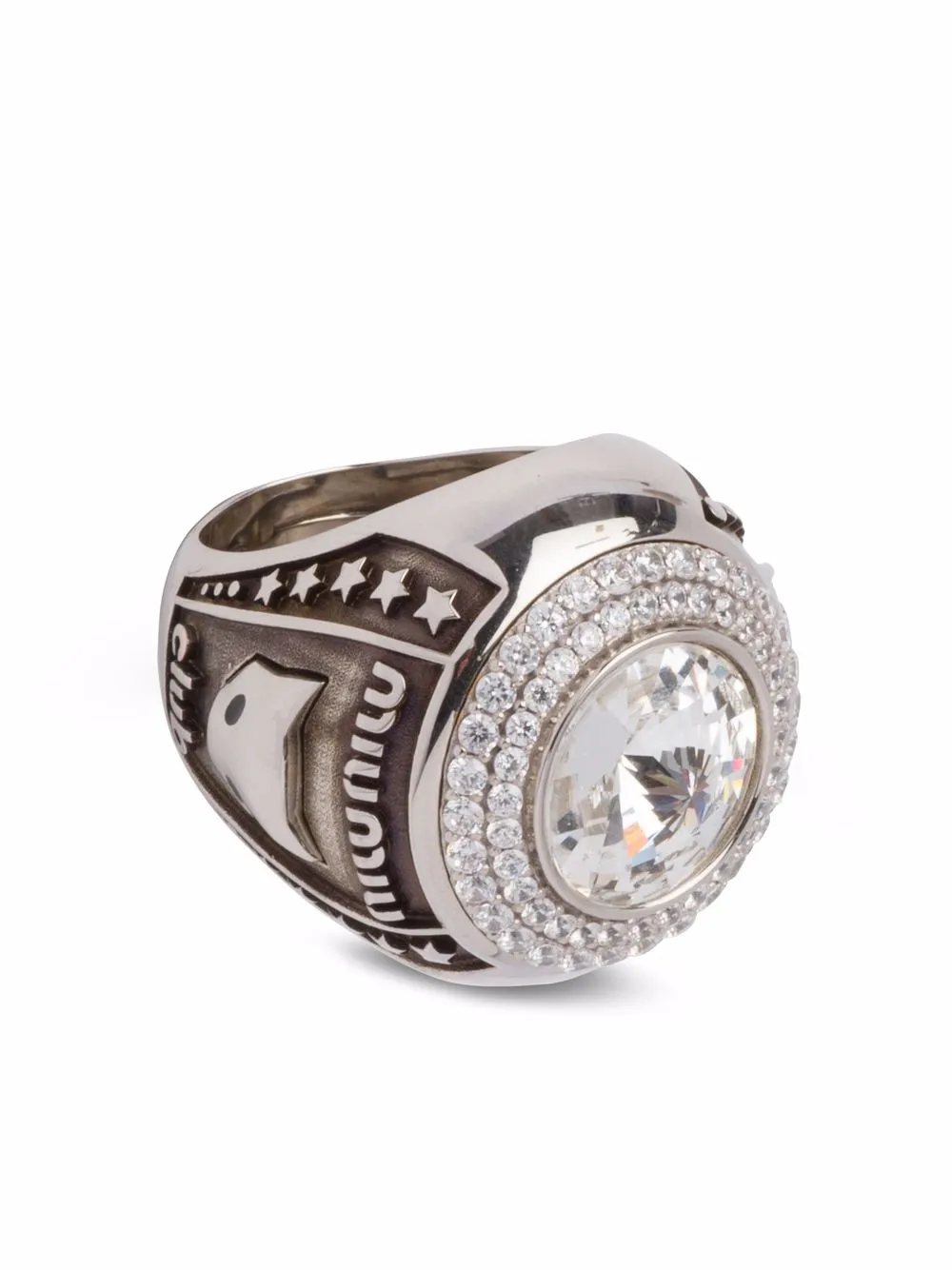 

Miu Miu Miu pavé band ring - Silver
