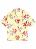 Palm Angels hibiscus-print short sleeve shirt - Yellow