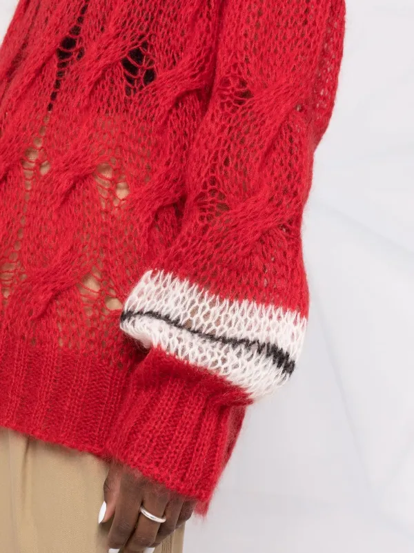 Palm Angels Track Mohair cable-knit 