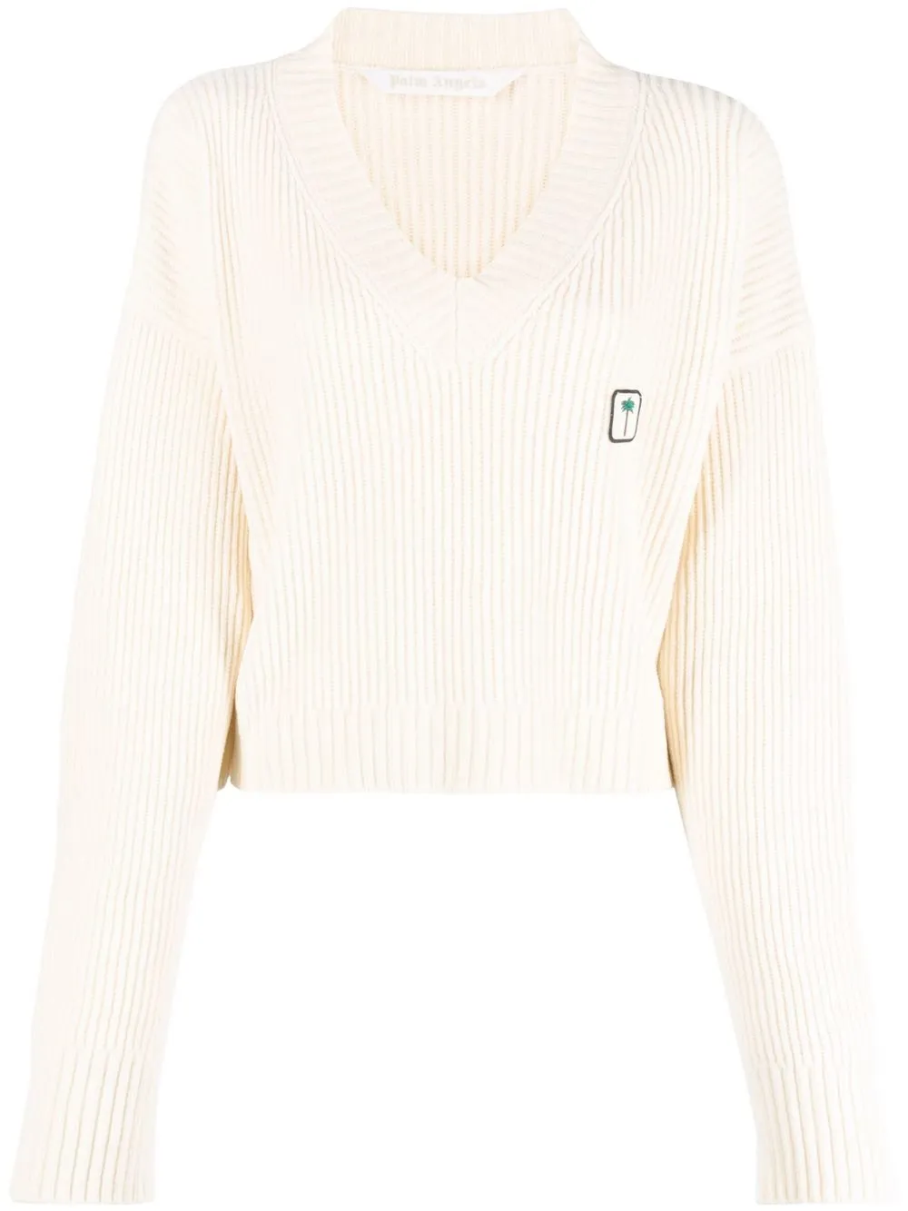 

Palm Angels ribbed V-neck jumper - Neutrals