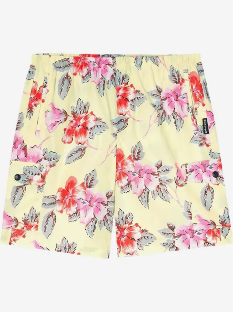 Palm Angels hibiscus-print cargo swim shorts