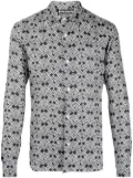 Palm Angels monogram-print long-sleeve shirt - Blue