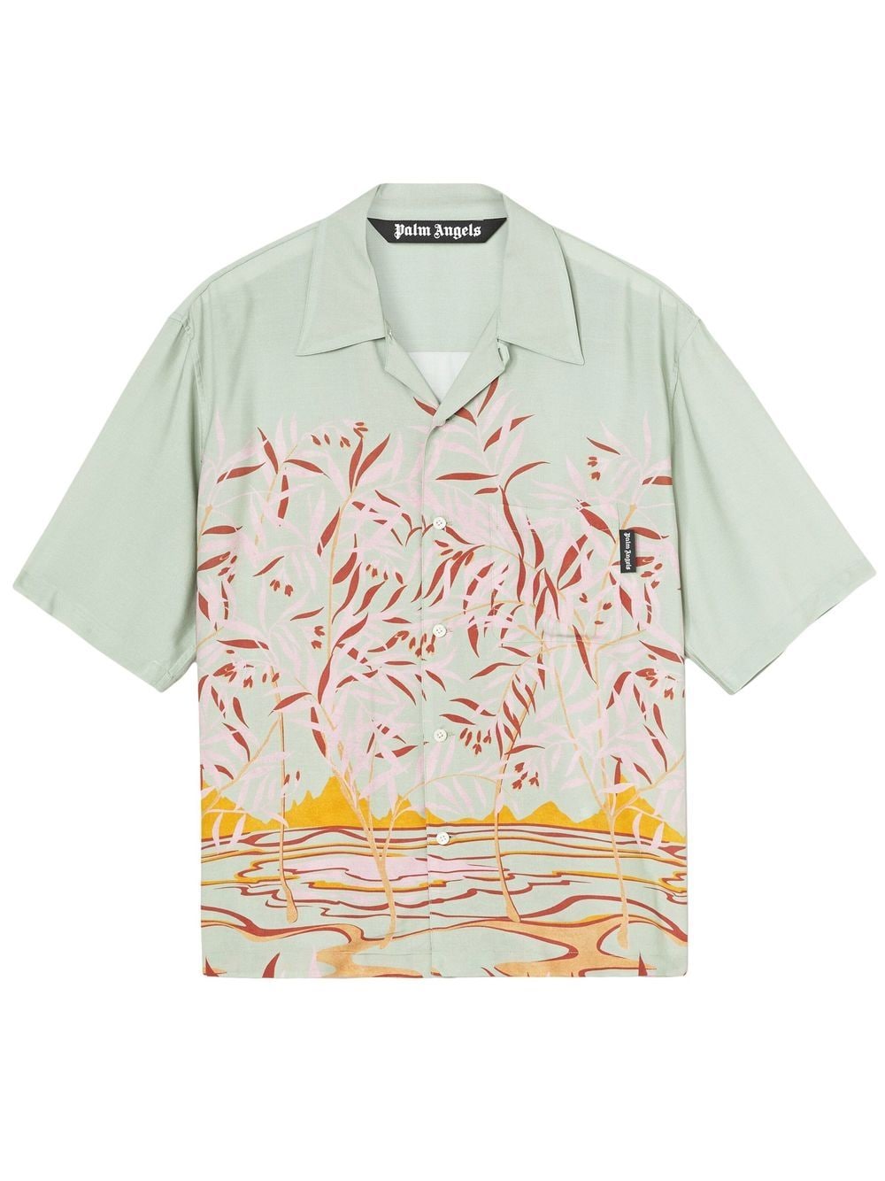 Lagoon-print short-sleeved shirt