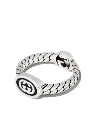 Gucci Interlocking G Sterling Silver Ring - Farfetch