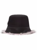 Prada Re-Nylon faux-fur trim bucket hat - Black