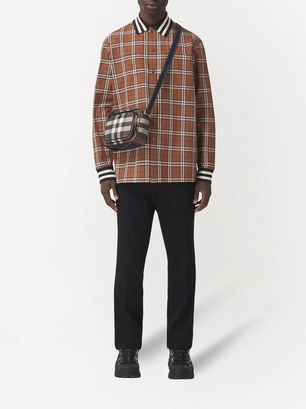 фото Burberry поплиновая рубашка в клетку