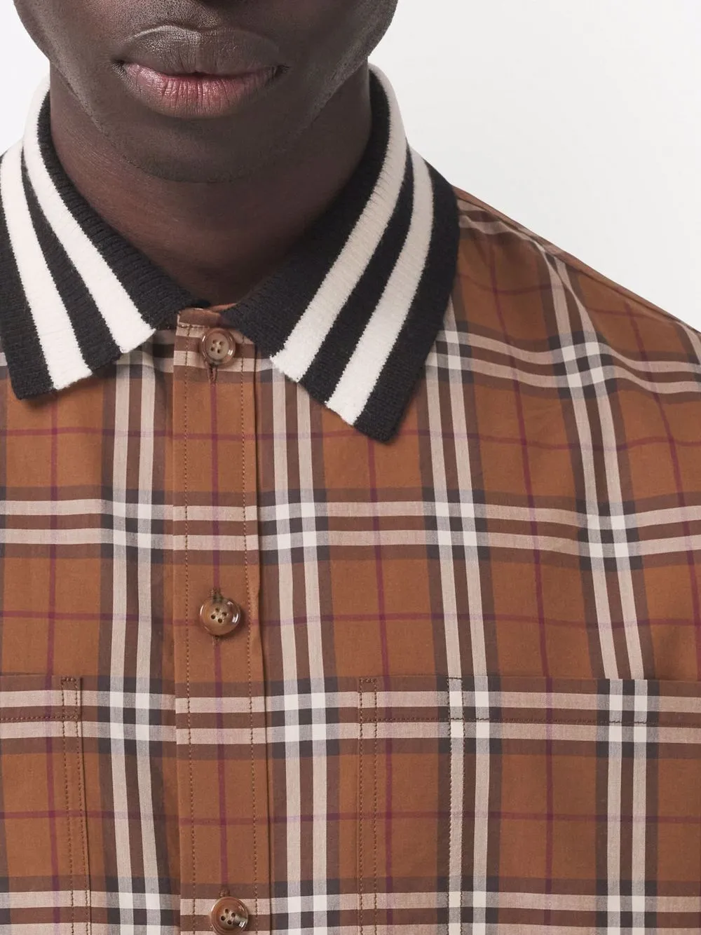фото Burberry поплиновая рубашка в клетку