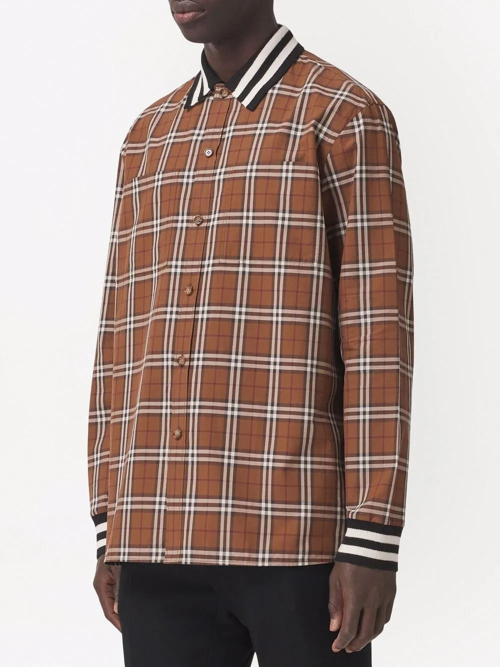 фото Burberry поплиновая рубашка в клетку