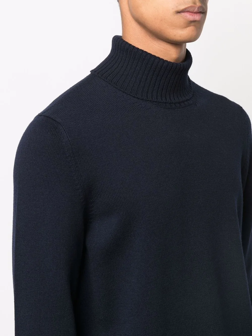 Fileria Roll Neck Jumper In Blue
