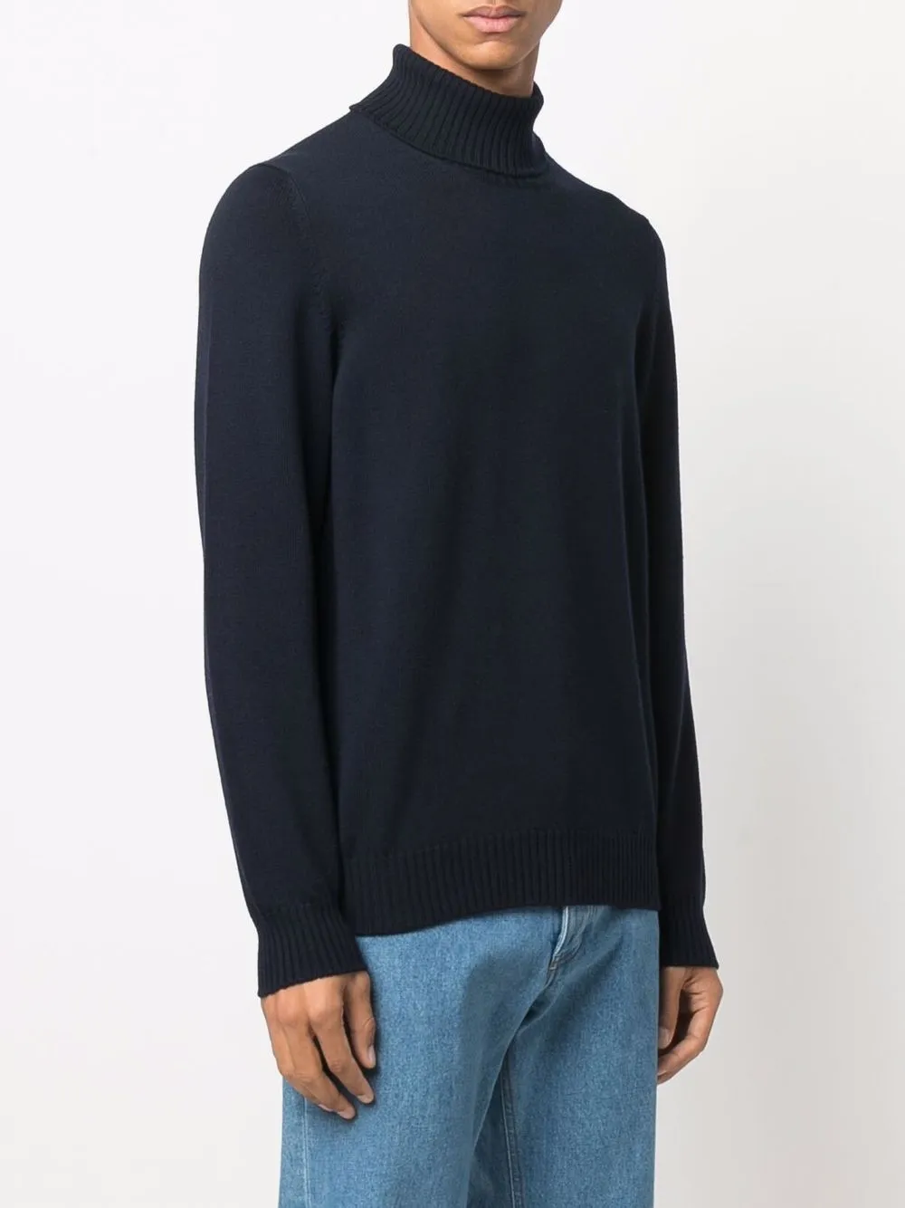 Fileria Roll Neck Jumper In Blue