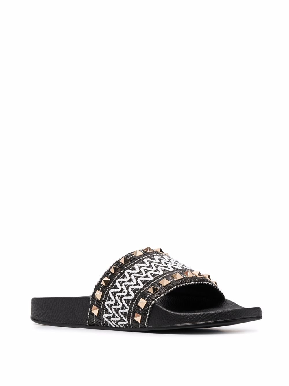 Camilla Slippers met studs - Zwart