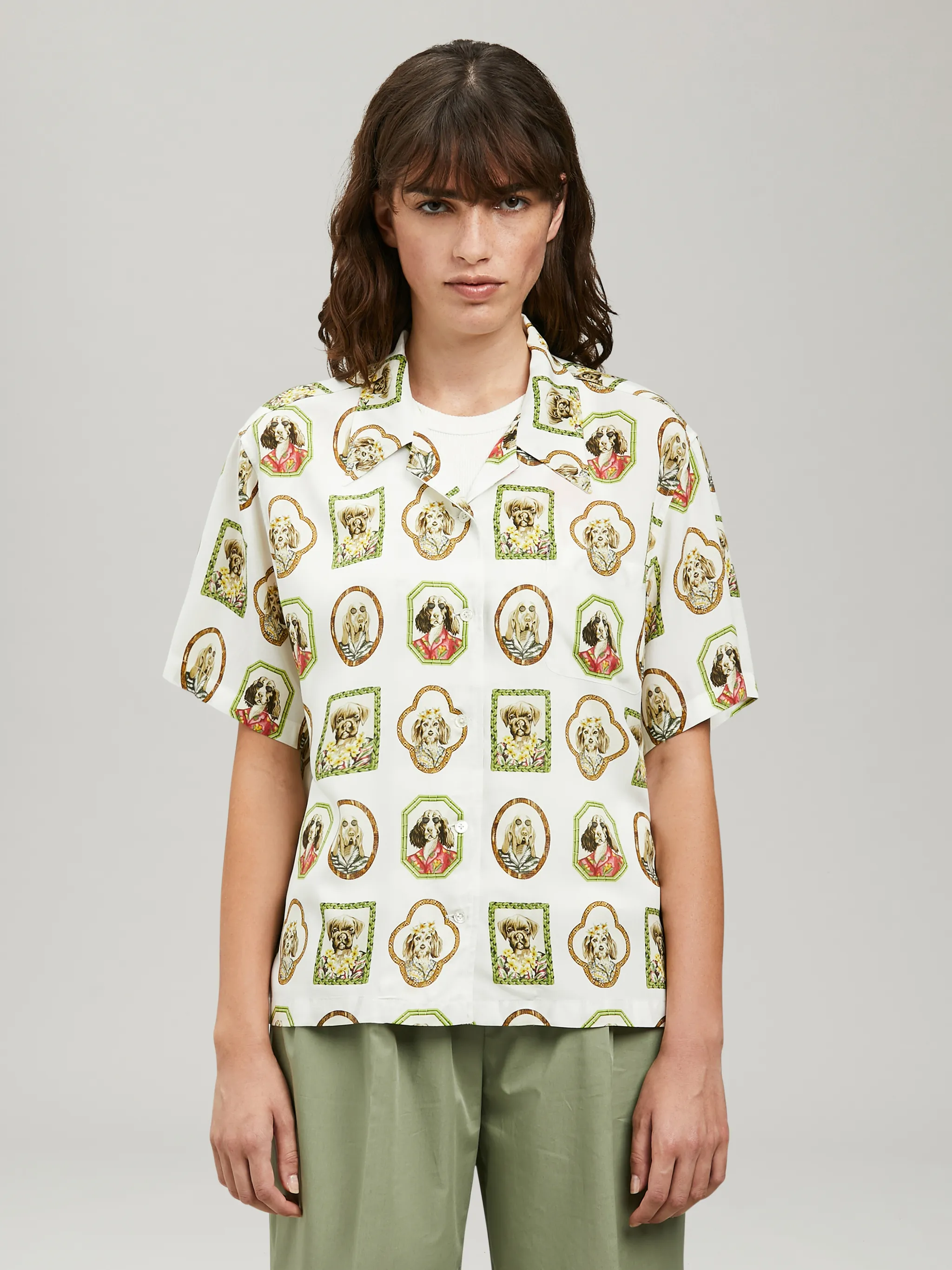 HAWAIIAN DOG BOWLING SHIRT Palm Angels® Official