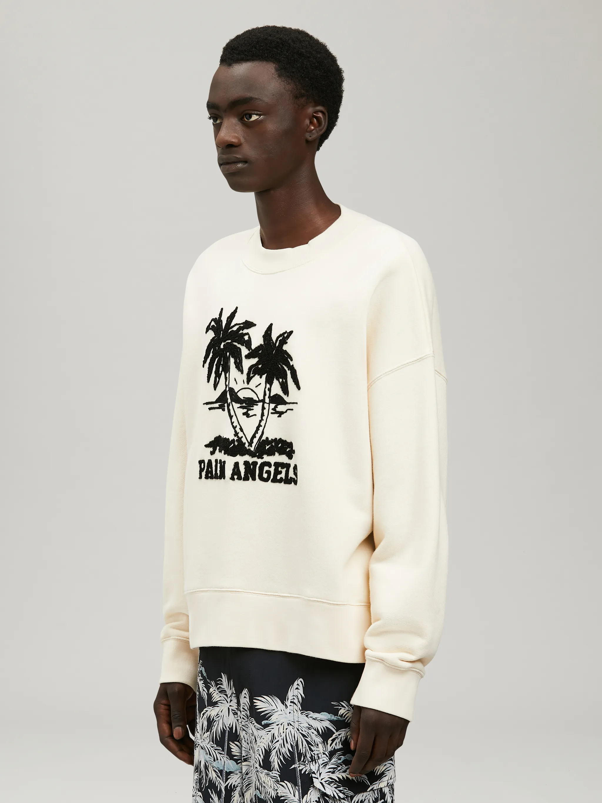 SUNSET PALM SWEATSHIRT in neutrals - Palm Angels® Official