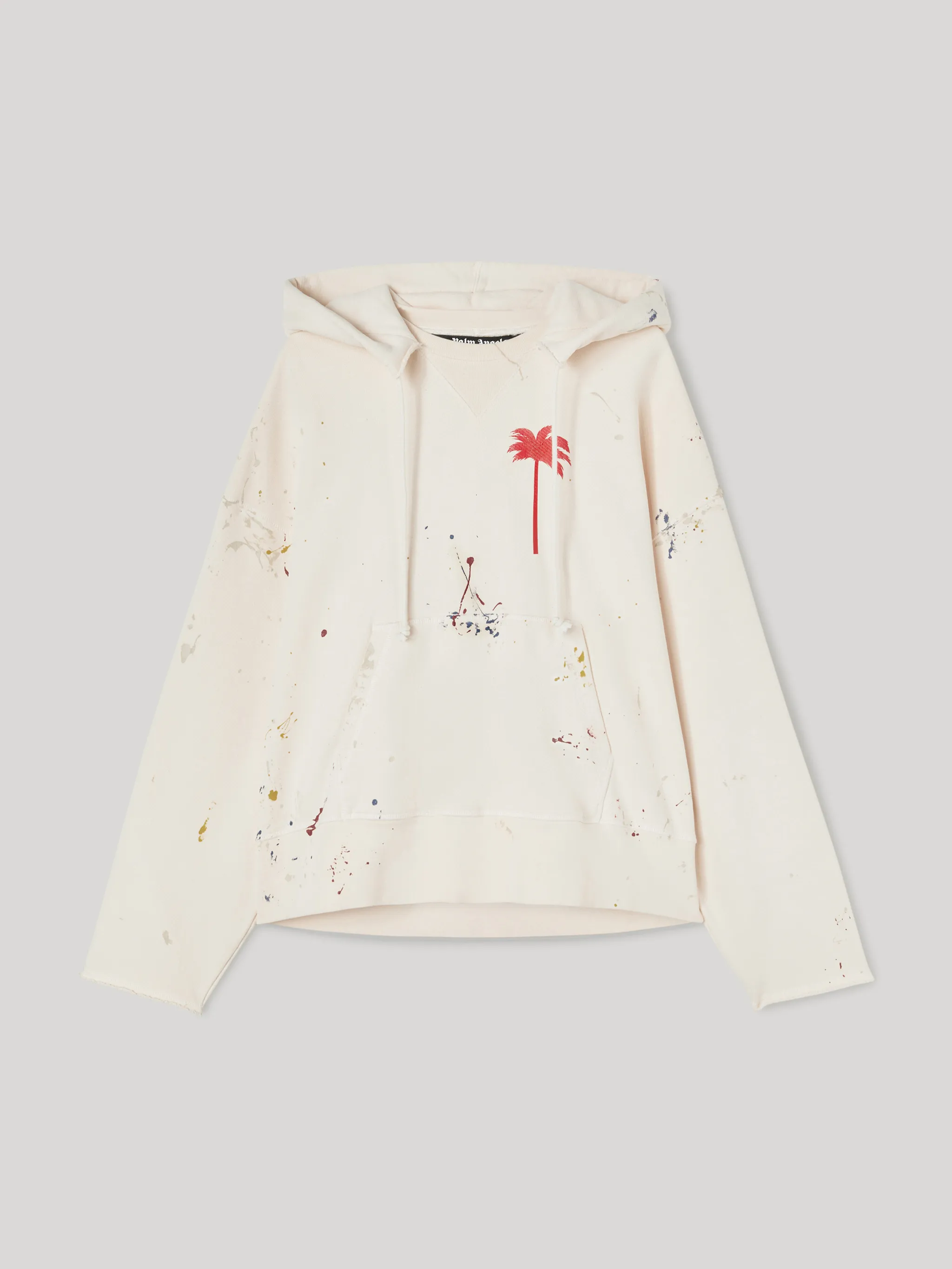 PAINTED PALM TREE HOODED SWEATSHIRT in white - Palm Angels® Official