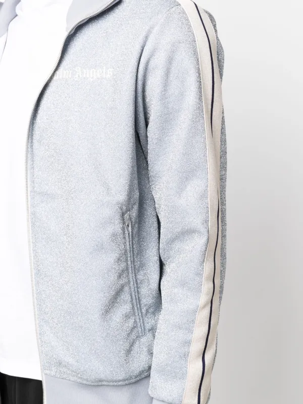 Palm Angels Glitter Lurex Track Jacket | Grey | FARFETCH