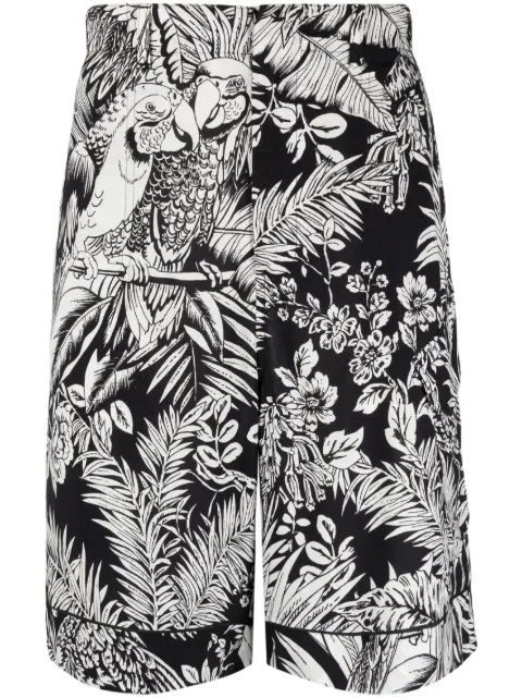 Palm Angels parrot-print track shorts