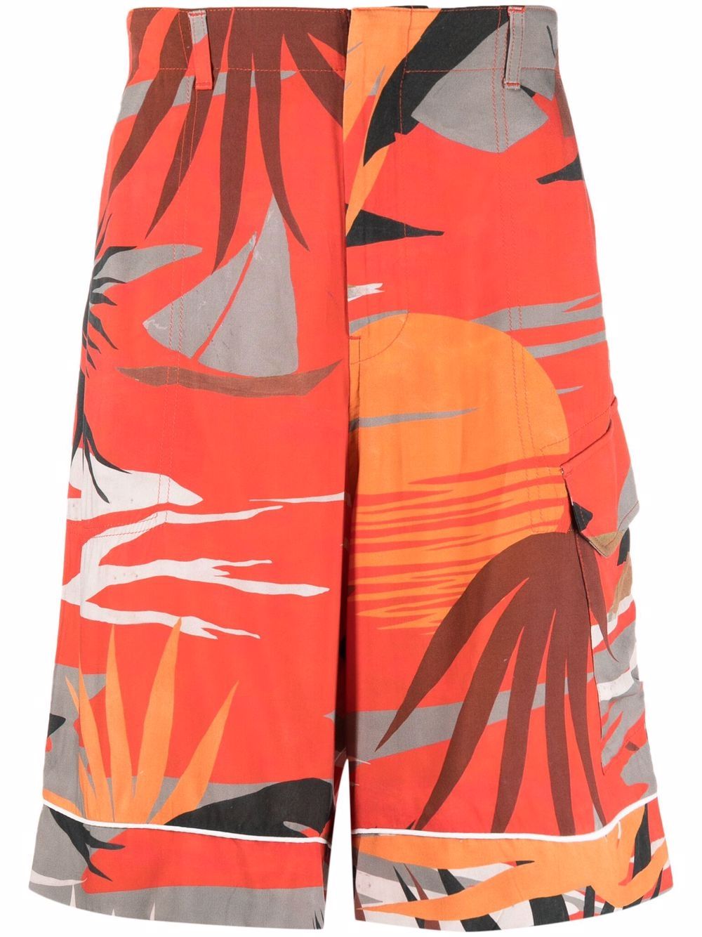 

Palm Angels Hawaii graphic-print cargo shorts - 8403 MULTICOLOR OFF WHITE