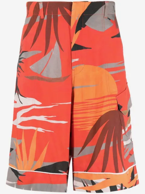 Palm Angels bermudas cargo Hawaii con estampado gráfico
