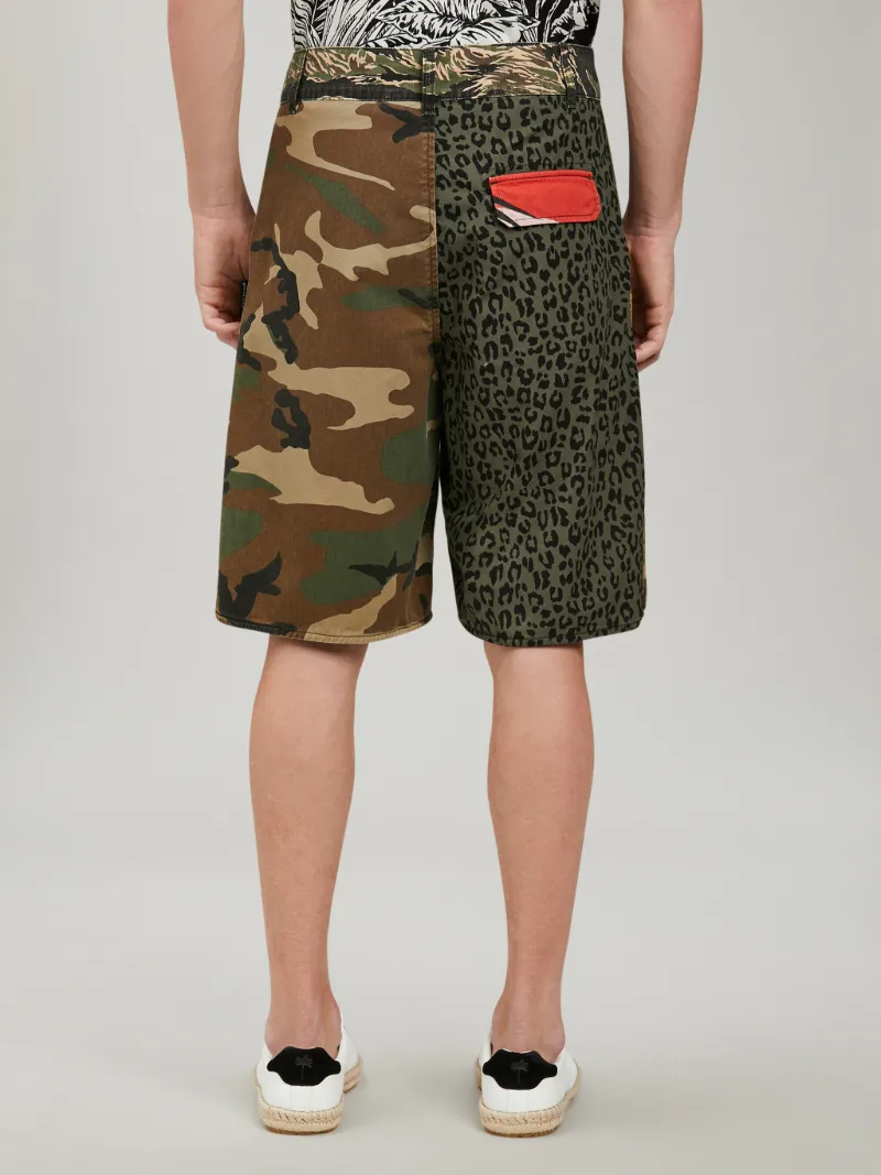 MIXED FABRIC CARGO PANTS in brown Palm Angels® Official