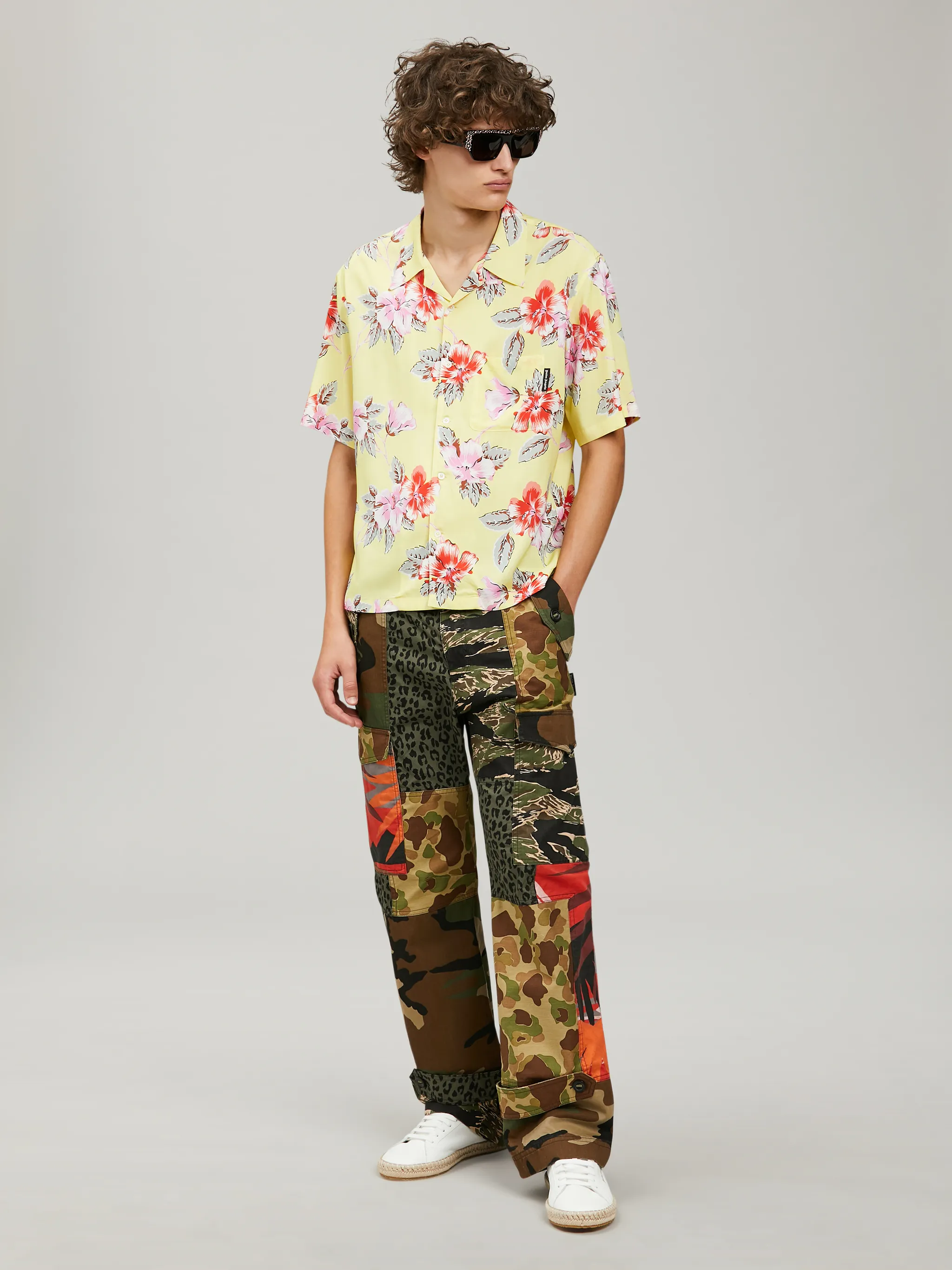 MIXED PXP FABRIC CARGO PANTS - Palm 
