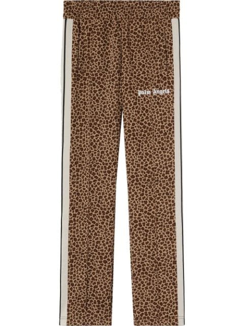 Palm Angels leopard print jacquard track pants