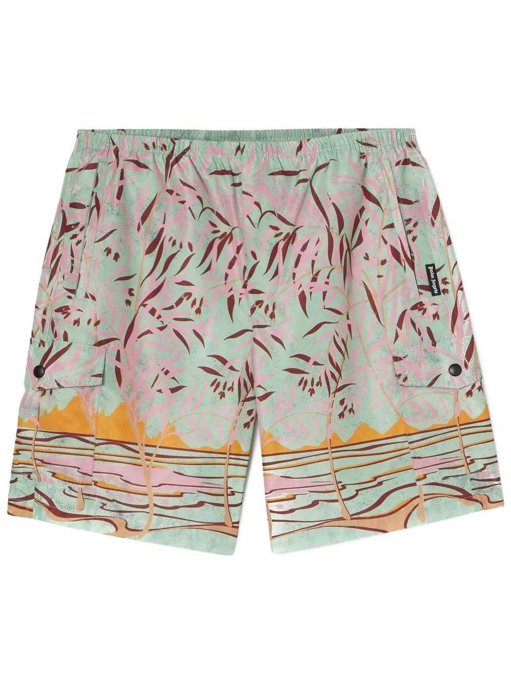 

Palm Angels Lagoon-print swim shorts - Green