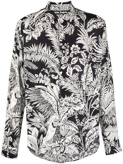 Palm Angels - jungle-print long-sleeved shirt