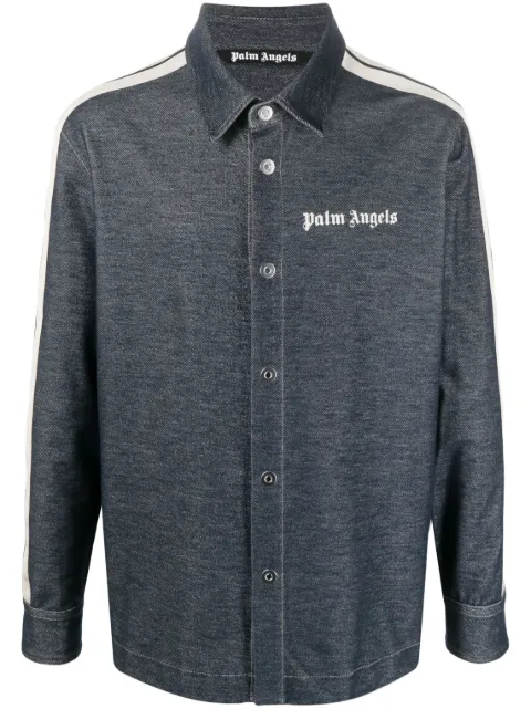 Palm Angels denim-effect track shirt