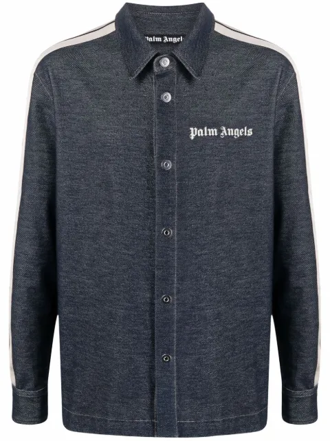 Palm Angels denim-effect track shirt