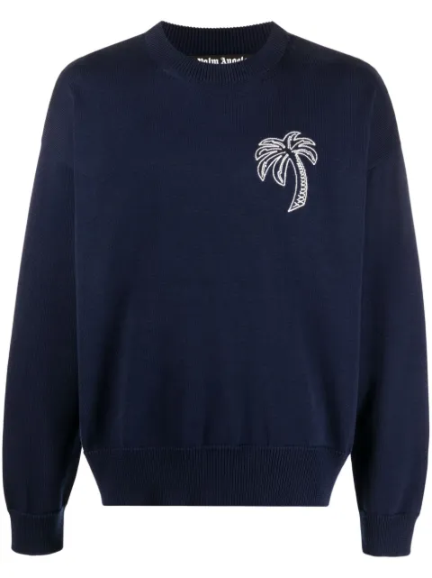 Palm Angels suéter con motivo de palmeras