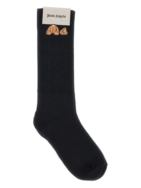 Palm Angels Bear logo-embroidered ankle socks