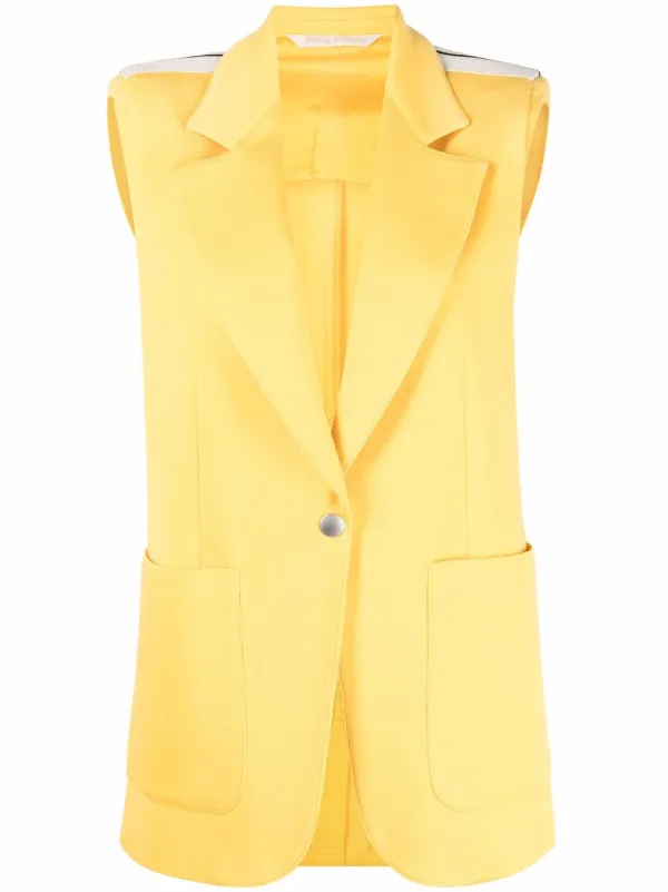 Yellow sleeveless blazer clearance
