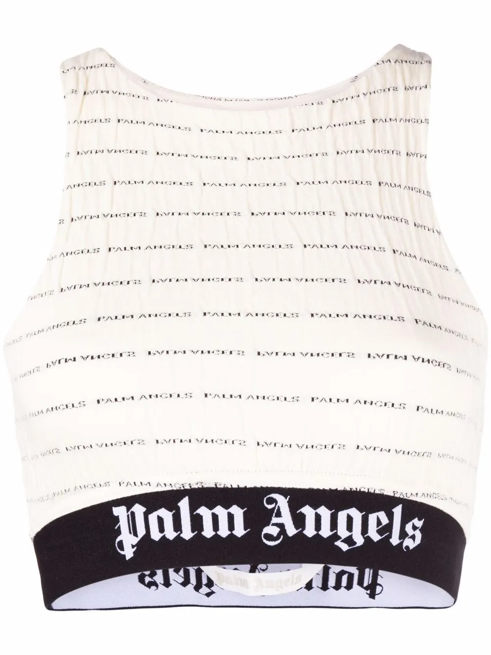 

Palm Angels logo-print crop top - Neutrals